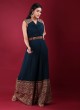 Designer Readymade Jumpsuit In Navy Blue Color